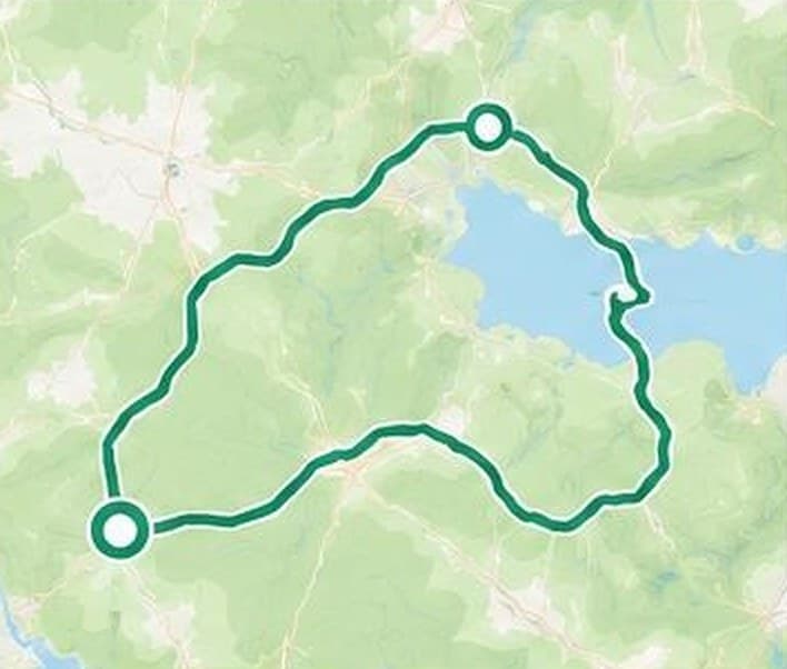 Map of a sample trail around a lake